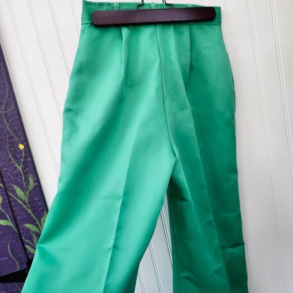 Vintage 1970's Minty Shamrock Green Wide Leg Pants by Whats-in-a-name - Picture 10 of 16